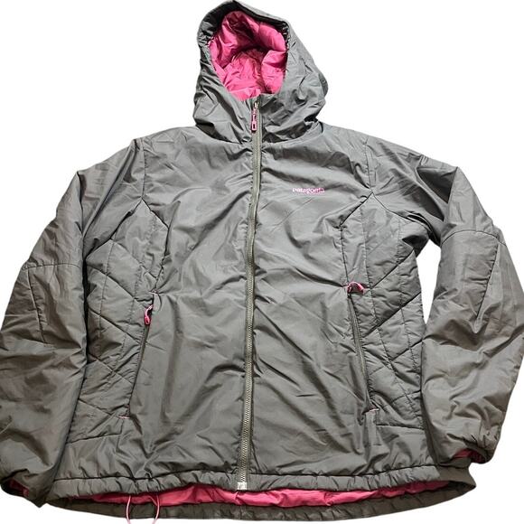 Patagonia Micro Puff Full Zip Quilted Insulated Hooded Jacket Womens XL Gray - Picture 1 of 9